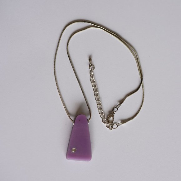 Pink Vinyl Record Pendant with Swarovski - Picture 3 of 5